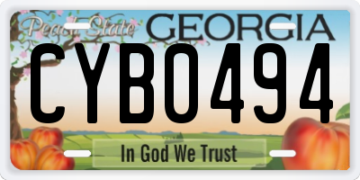 GA license plate CYB0494