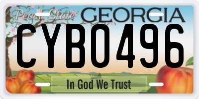 GA license plate CYB0496
