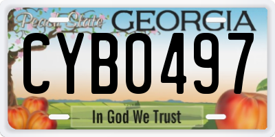 GA license plate CYB0497