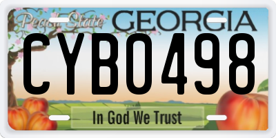 GA license plate CYB0498