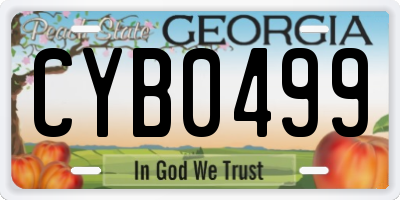 GA license plate CYB0499