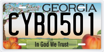 GA license plate CYB0501