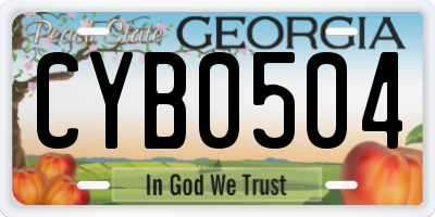 GA license plate CYB0504