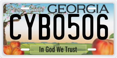 GA license plate CYB0506