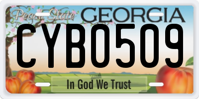 GA license plate CYB0509