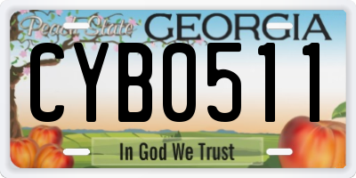 GA license plate CYB0511