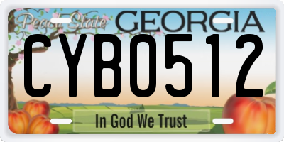GA license plate CYB0512