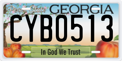 GA license plate CYB0513
