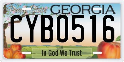 GA license plate CYB0516