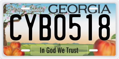 GA license plate CYB0518