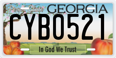 GA license plate CYB0521