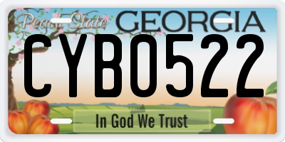 GA license plate CYB0522