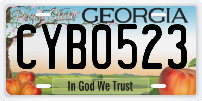GA license plate CYB0523