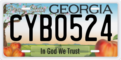 GA license plate CYB0524