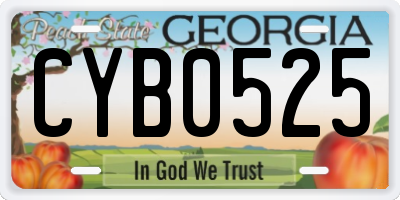 GA license plate CYB0525