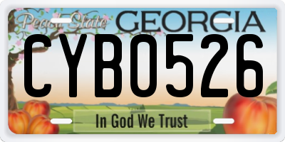 GA license plate CYB0526
