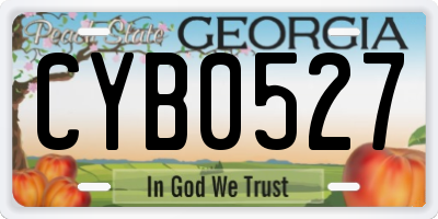 GA license plate CYB0527