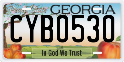 GA license plate CYB0530