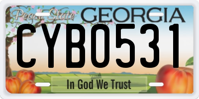 GA license plate CYB0531