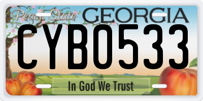 GA license plate CYB0533