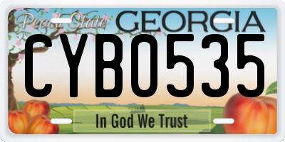 GA license plate CYB0535