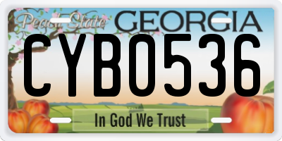 GA license plate CYB0536