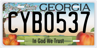 GA license plate CYB0537