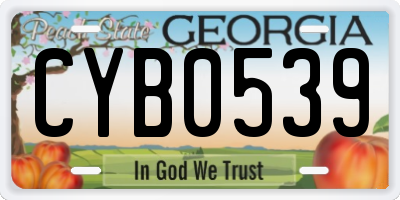 GA license plate CYB0539