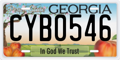 GA license plate CYB0546