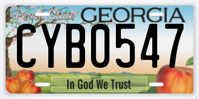 GA license plate CYB0547