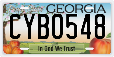 GA license plate CYB0548