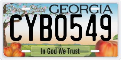 GA license plate CYB0549