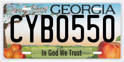 GA license plate CYB0550