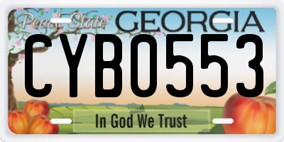 GA license plate CYB0553