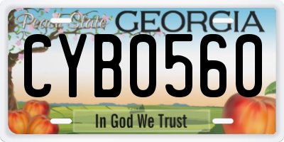 GA license plate CYB0560