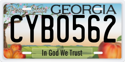 GA license plate CYB0562