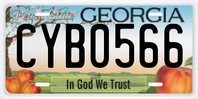 GA license plate CYB0566