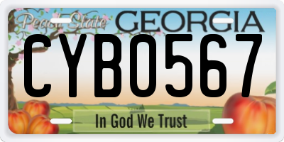 GA license plate CYB0567