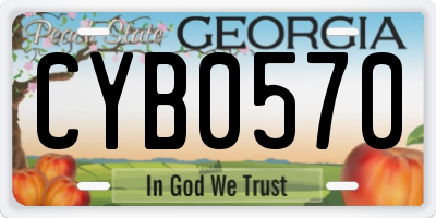 GA license plate CYB0570