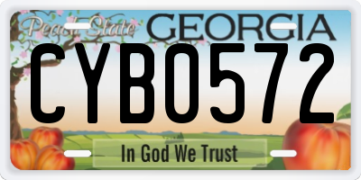 GA license plate CYB0572