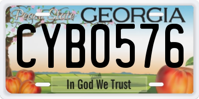 GA license plate CYB0576