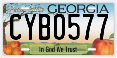 GA license plate CYB0577