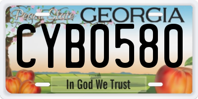 GA license plate CYB0580