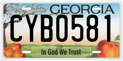 GA license plate CYB0581