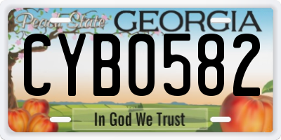 GA license plate CYB0582