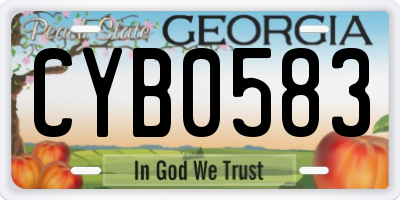 GA license plate CYB0583