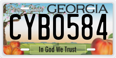 GA license plate CYB0584
