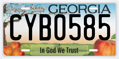 GA license plate CYB0585