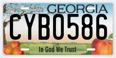 GA license plate CYB0586