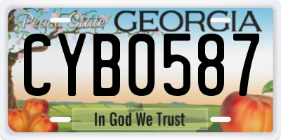 GA license plate CYB0587